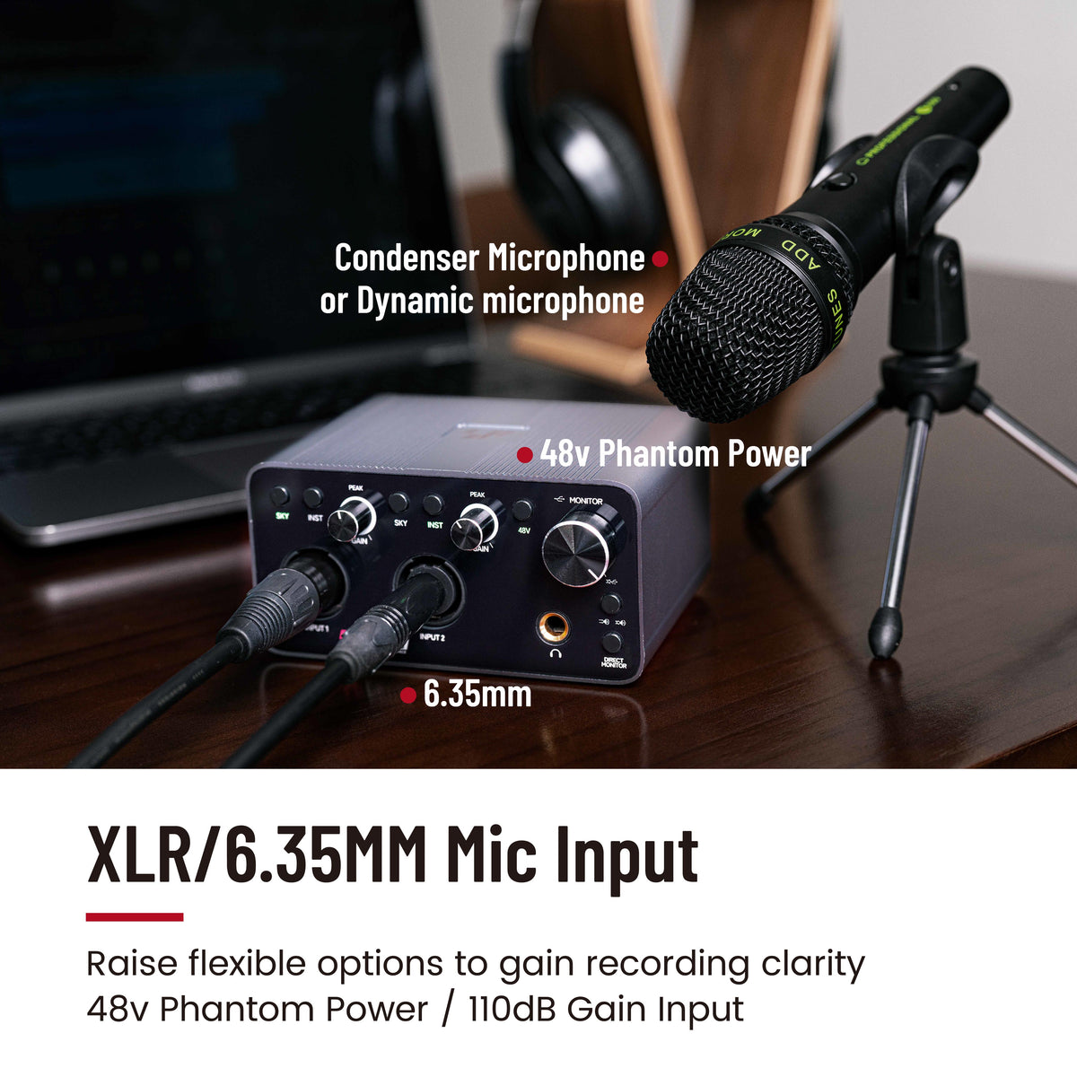 Simplefly SF2402 USB Audio Interface 2-in-2-out 24bit 192khz