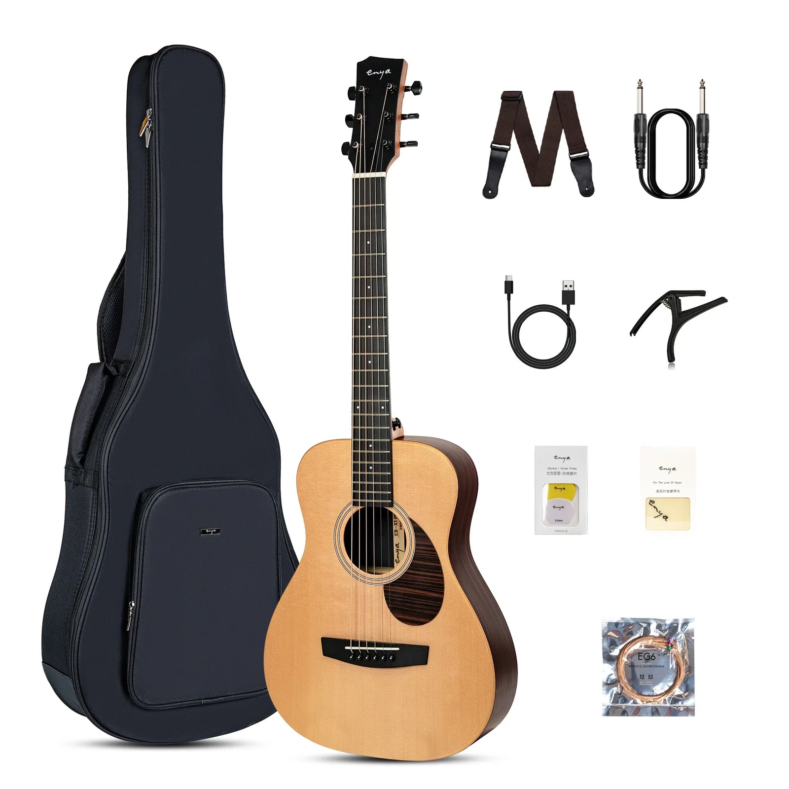 Enya EB X1 Pro Max Electro-Acoustic Guitar - 34 inch