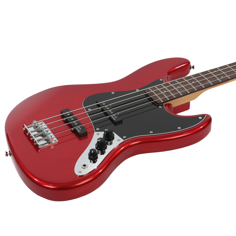 Prodipe JB80 RA CAR Bass Guitar 4 strings Candy Red