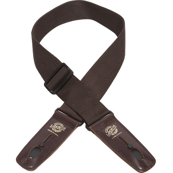 LOCK IT 2&quot; POLY BROWN Guitar Strap