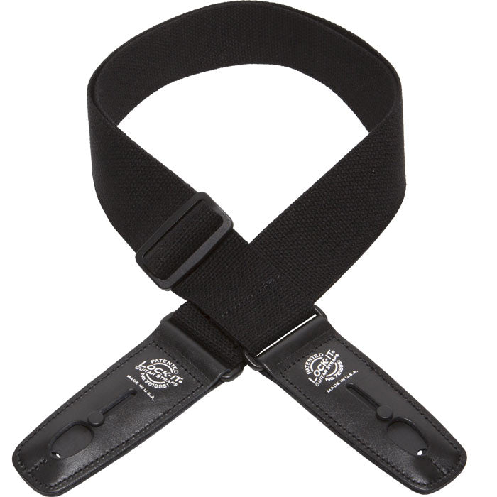 LOCK IT 2&quot; COTTON BLACK Guitar Strap