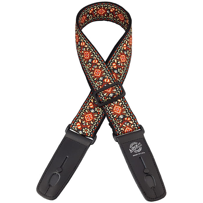 LOCK IT 2&quot; RETRO CHESTNUT BAY Guitar Strap