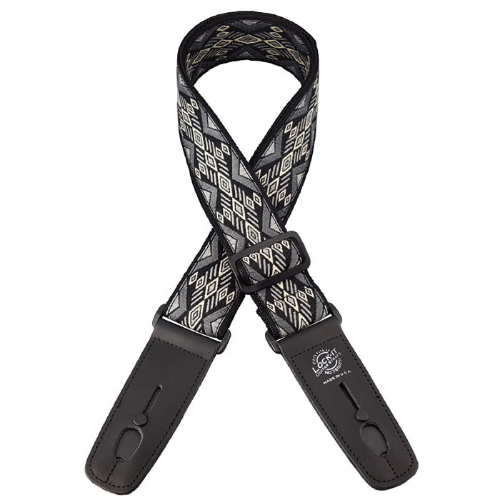 LOCK IT 2&quot; RETRO CARBON CANYON Guitar Strap
