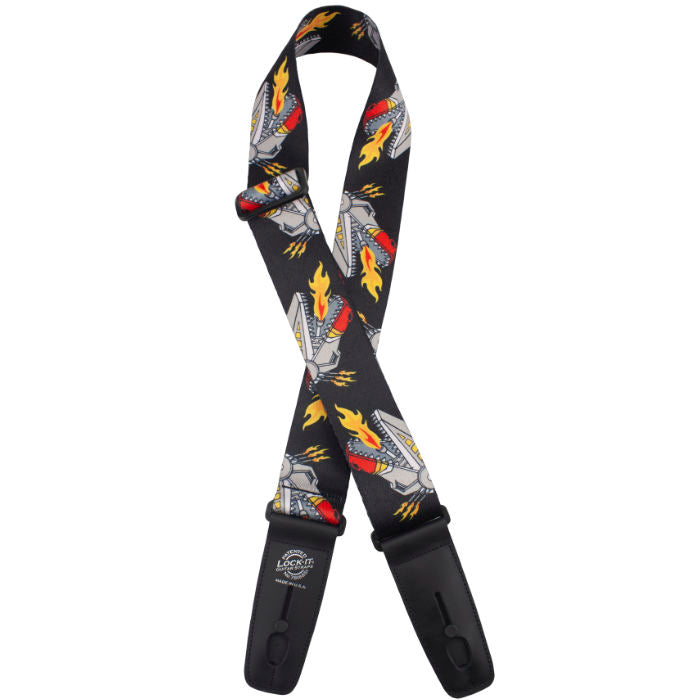 LOCK-IT 2&quot; PLUSH POLY T-REX Guitar Strap