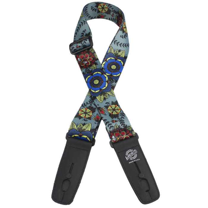 LOCK-IT 2&quot; POLYPLUSH FLOWERS Guitar Strap