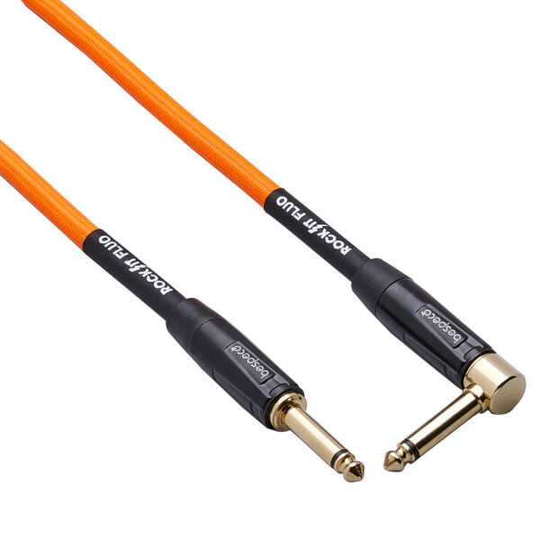 Bespeco  RKJP600FOR - 6 Metre Jack to jack Fluorescent Orange with Angle jack