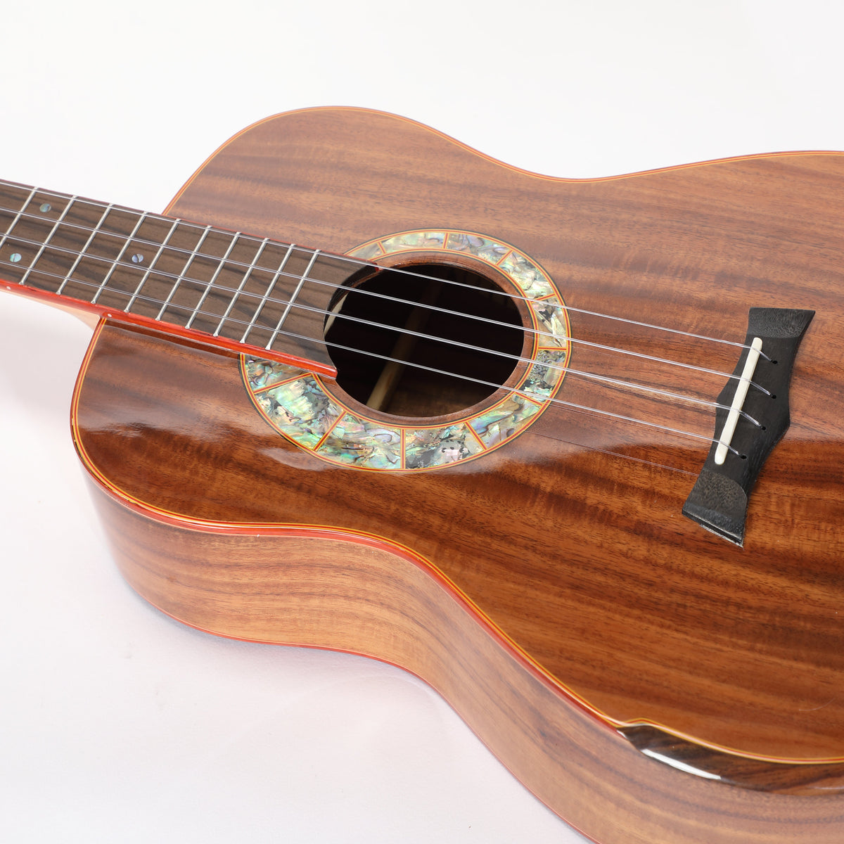 Snail S60B MK2 - 38mm Nut, All Solid Flamed Acacia Baritone Ukulele with Ebony Fingerboard and Bridge