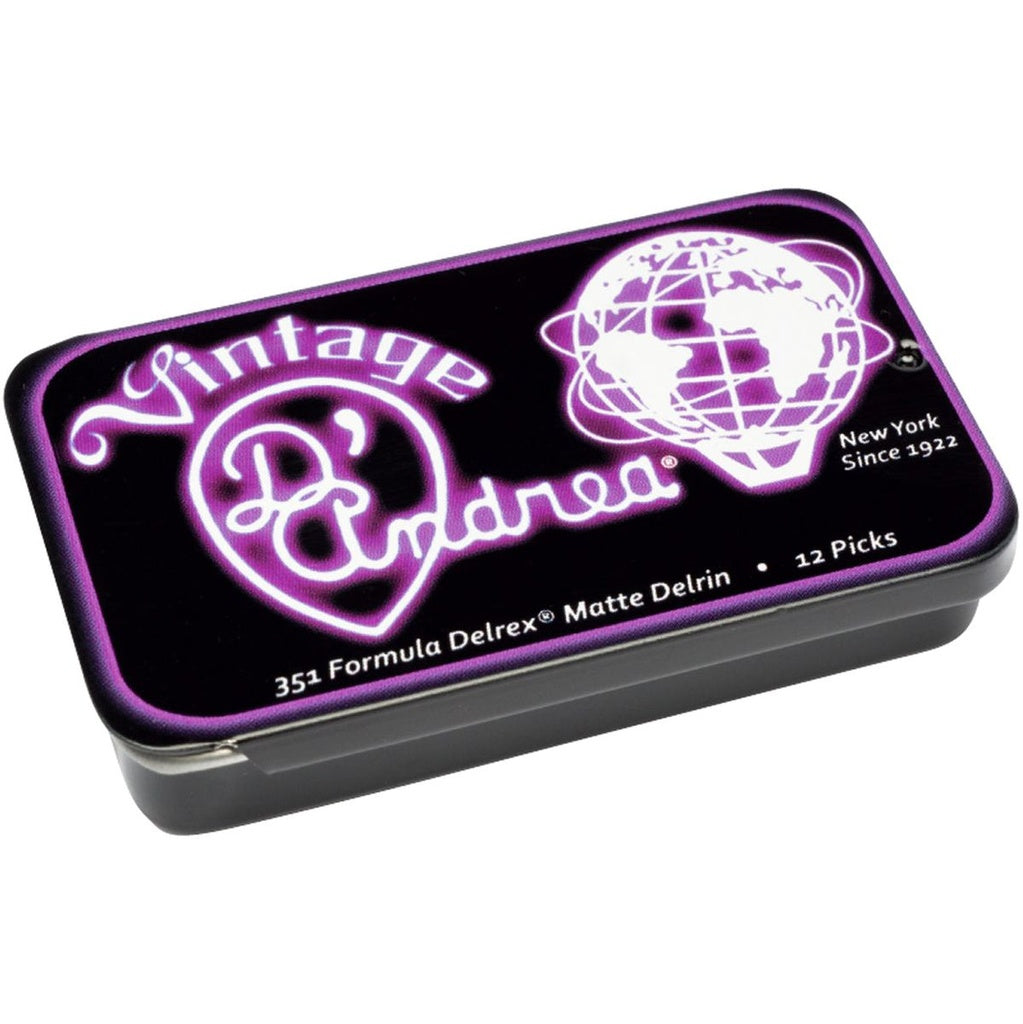 D&#39;Andrea Plectrums, 351 Green Delrex - Medium-Heavy - 12PC TIN