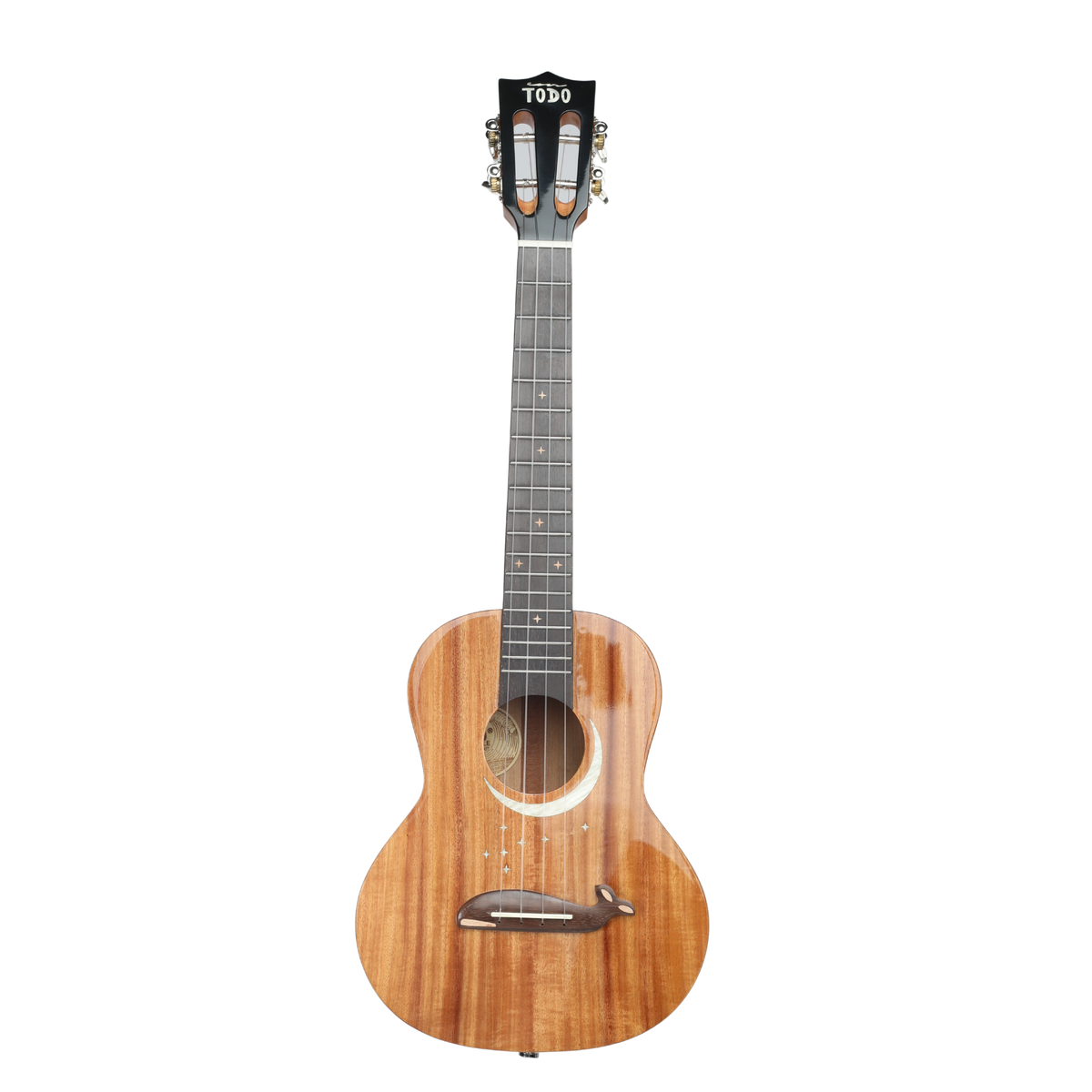A wooden acoustic guitar with a natural wood finish, dark fretboard, and black headstock featuring the 'TODO' brand logo, shown against a plain white background.