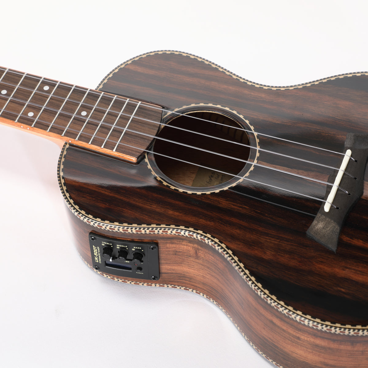Snail UKT-E598EQ MK2  - Ebony Electro Tenor Ukulele, 38MM Nut, Gloss