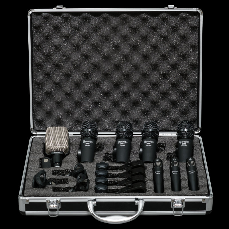 Prodipe DR8 8 x drum mics set with hardcase &amp; DRM-KD for bass drum