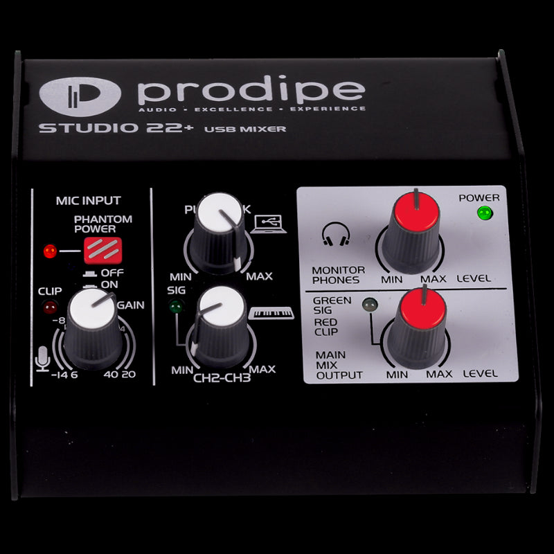 Prodipe Studio22+  USB Audio - 2-in (1 x combo) /2-out