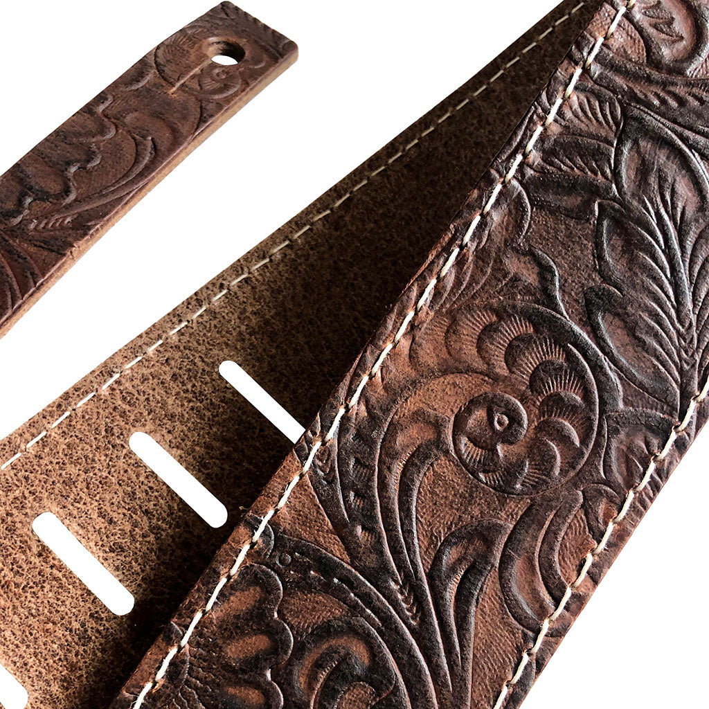 Richter Guitar Strap RAW II CONTOUR Leaves Natural #1497