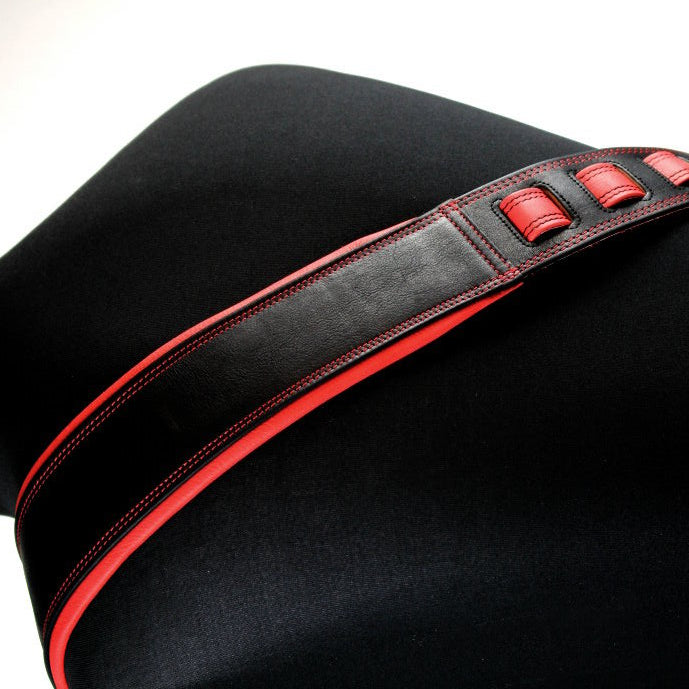RICHTER GUITAR STRAP SPRINGBREAK I NAPPA BLACK / RED Model 1543
