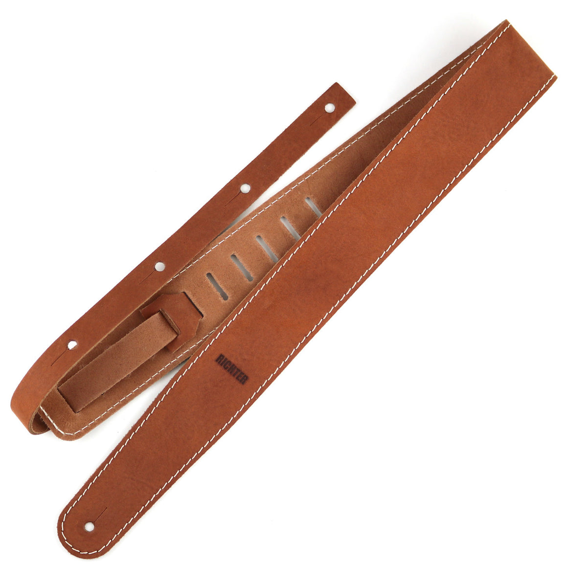 Richter Guitar Strap 1553 - Raw II Contour Waxy Suede Brown