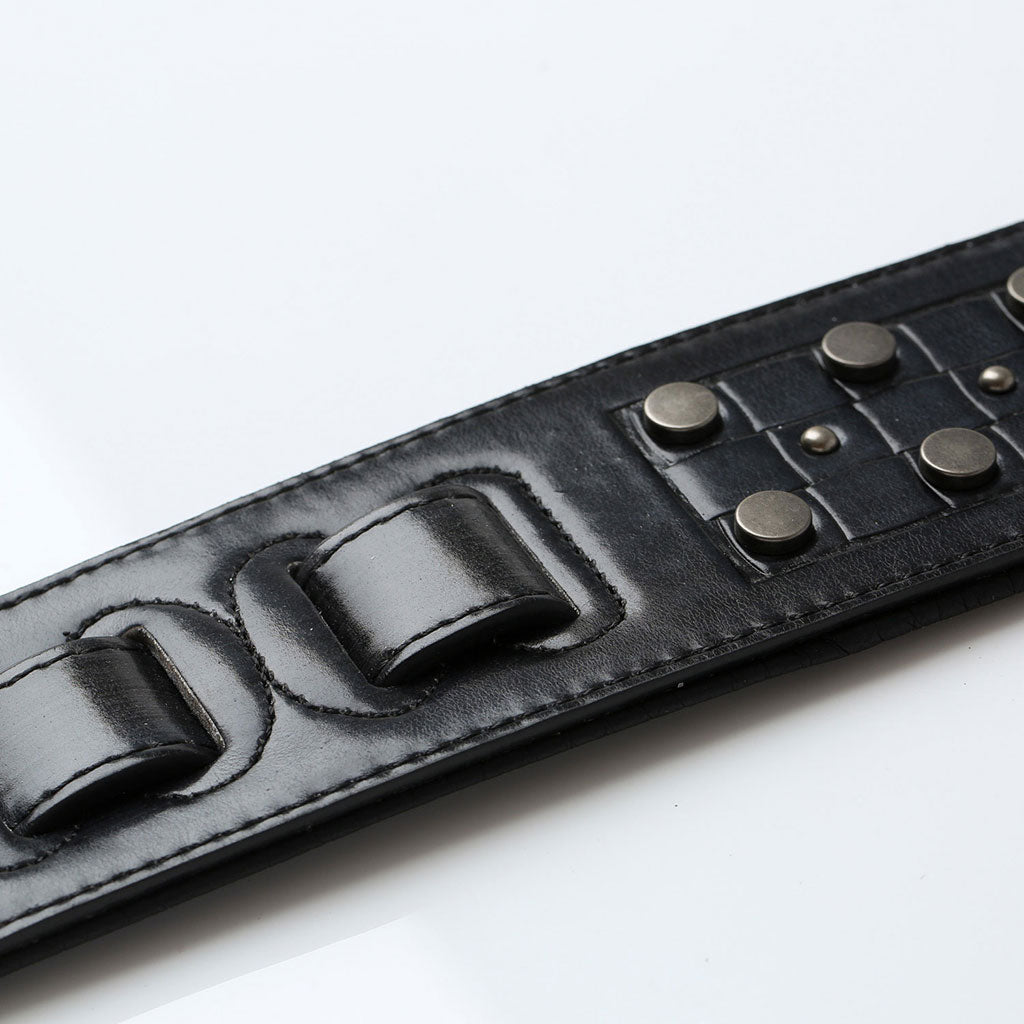 ISUZI DLX21-5 Black Garment Leather Guitar Strap