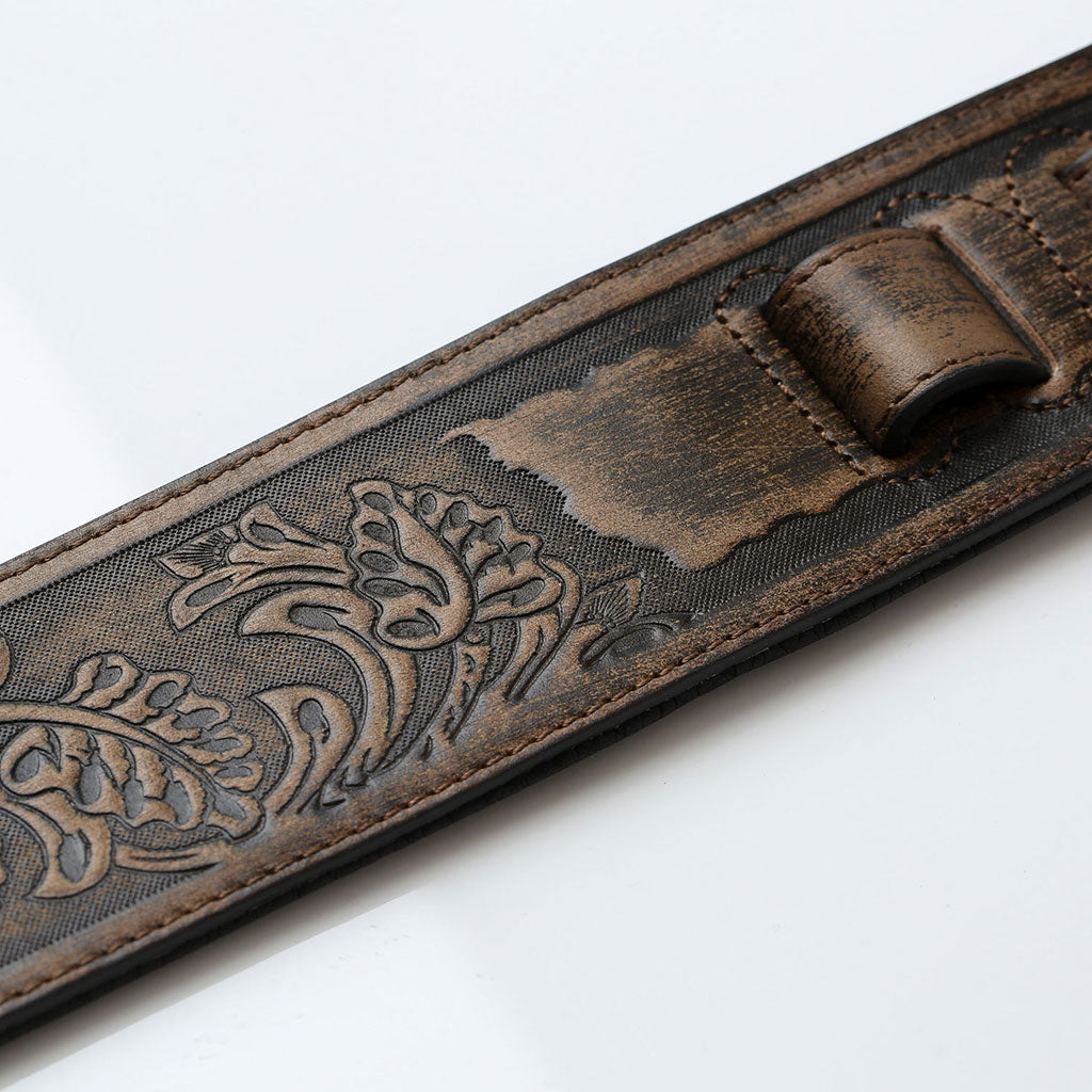 ISUZI LIF03 Tan Leather guitar strap