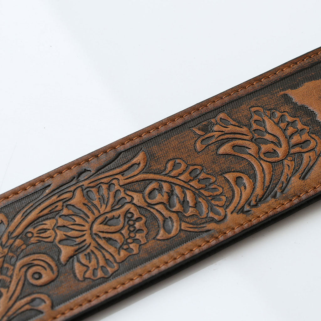 ISUZI LIF06 Light Brown Leather guitar strap
