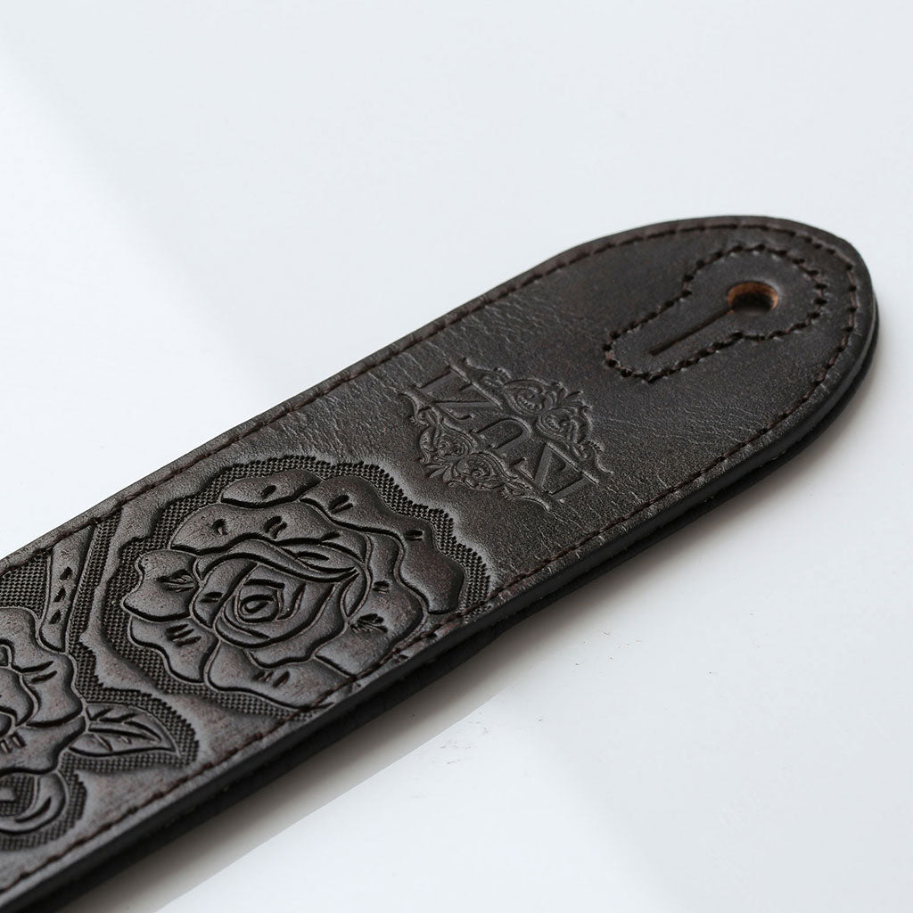 ISUZI MS02 Brown Leather guitar strap