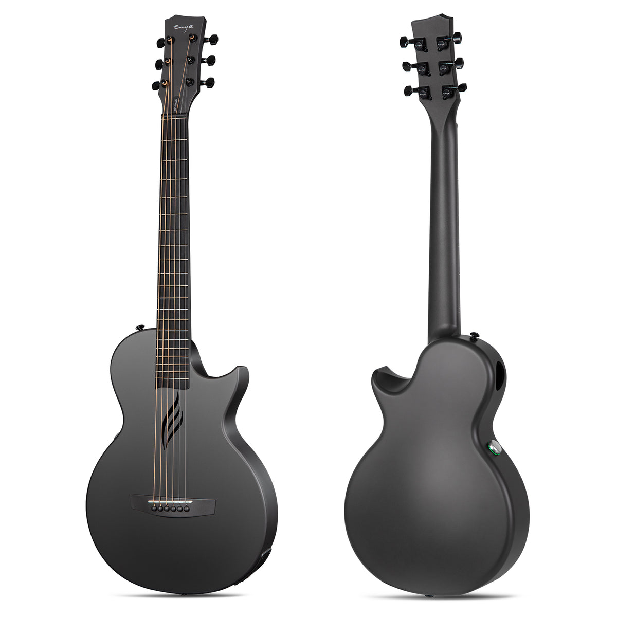 Enya Nova Go Carbon Fiber 1/2 Acoustic Guitar : Black - Rock Solid Music