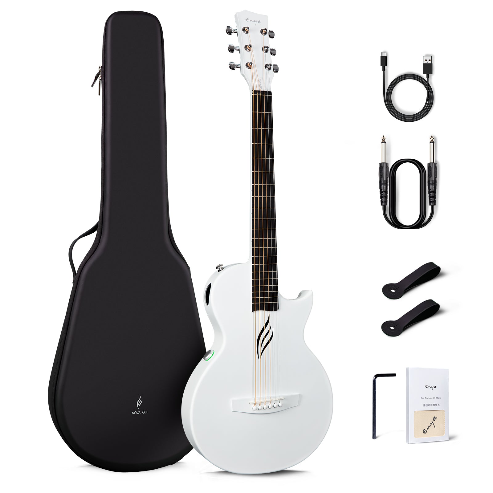 Nova Go SP1 White Electro-Acoustic Guitar