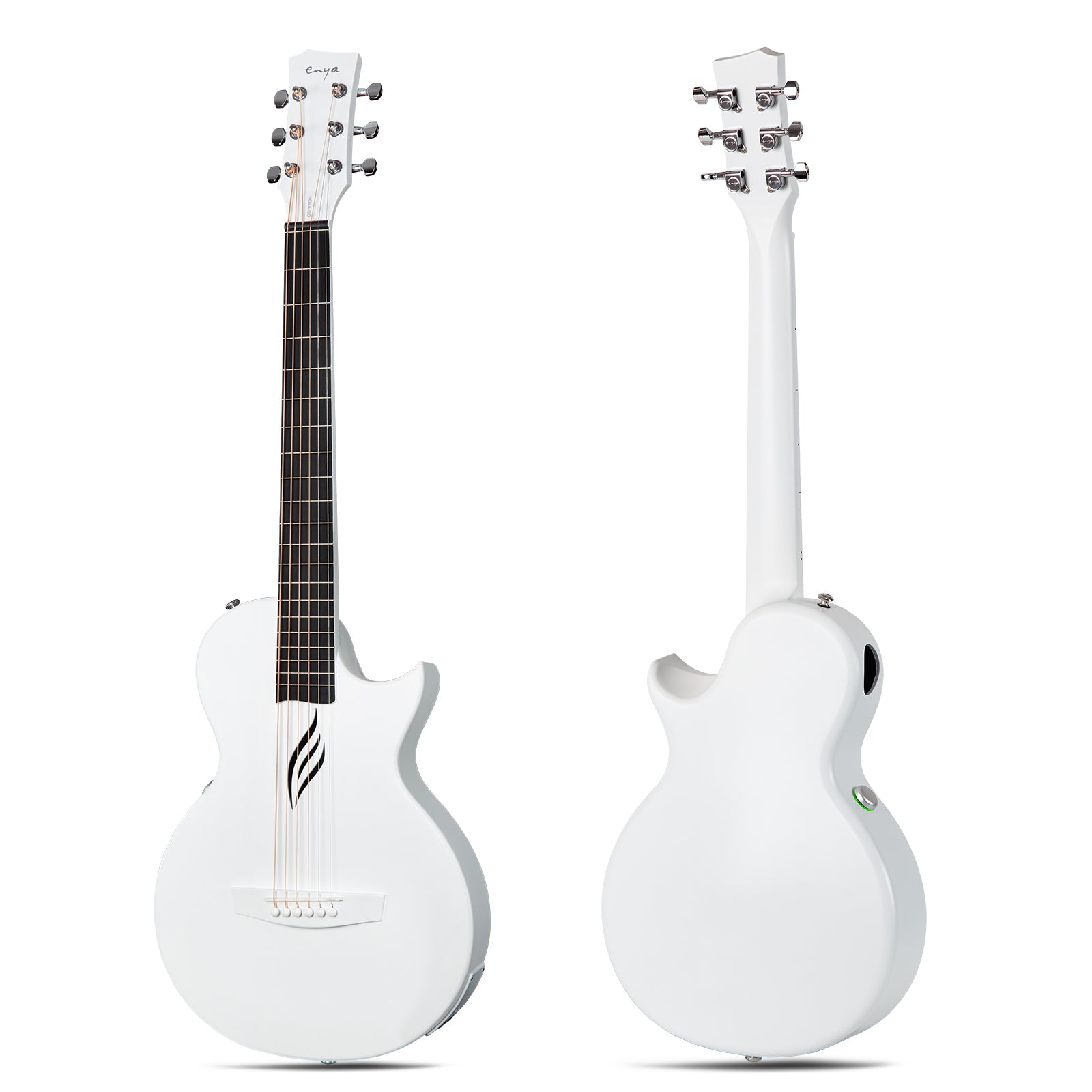 Enya Nova Go SP1 White Carbon Fibre Electro-Acoustic Guitar - Red
