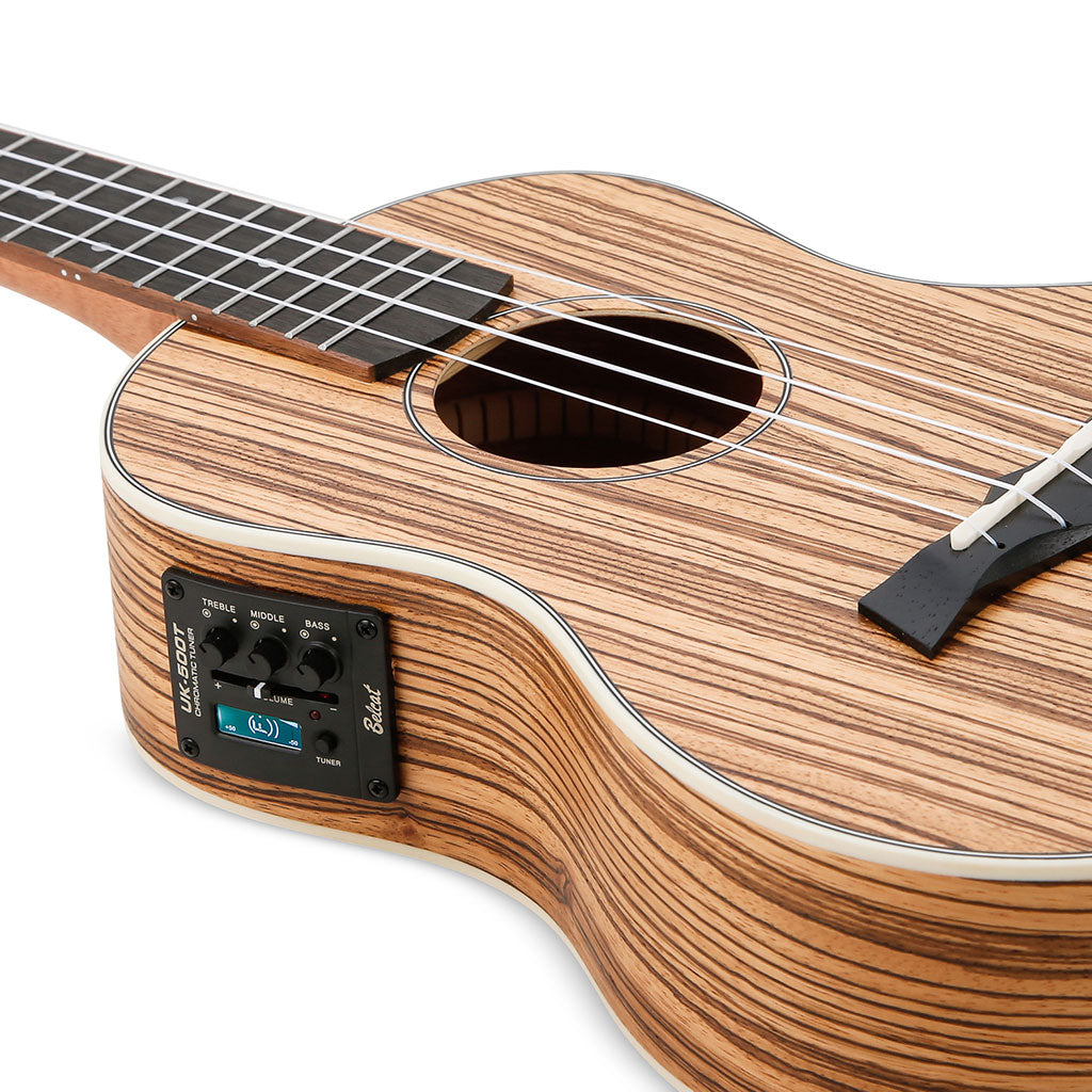 Snail UKT-528EQ Electro-acoustic Zebrawood Tenor Ukulele