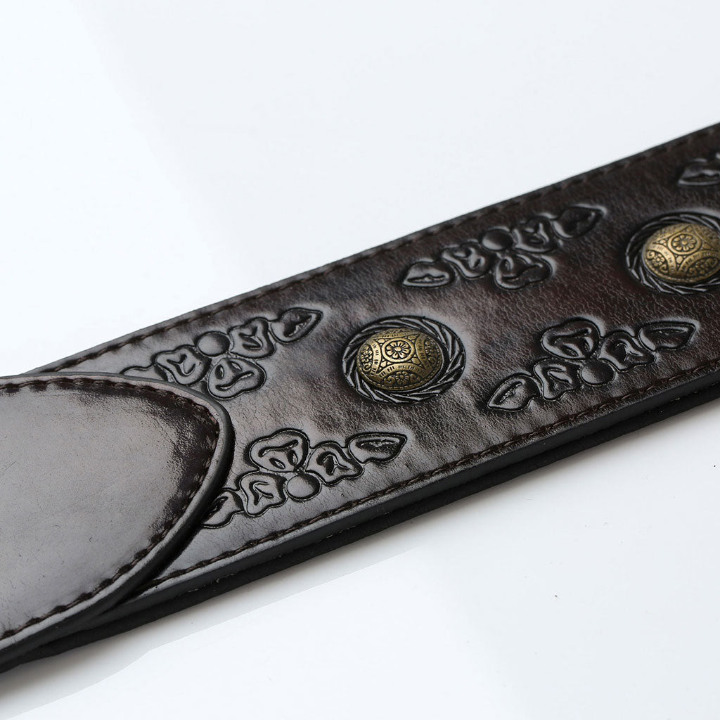 ISUZI VPB20-3 Dark Red Leather Guitar Strap